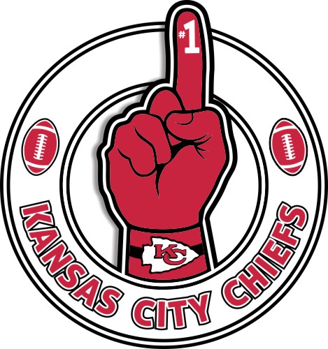 Number One Hand Kansas City Chiefs logo iron on paper